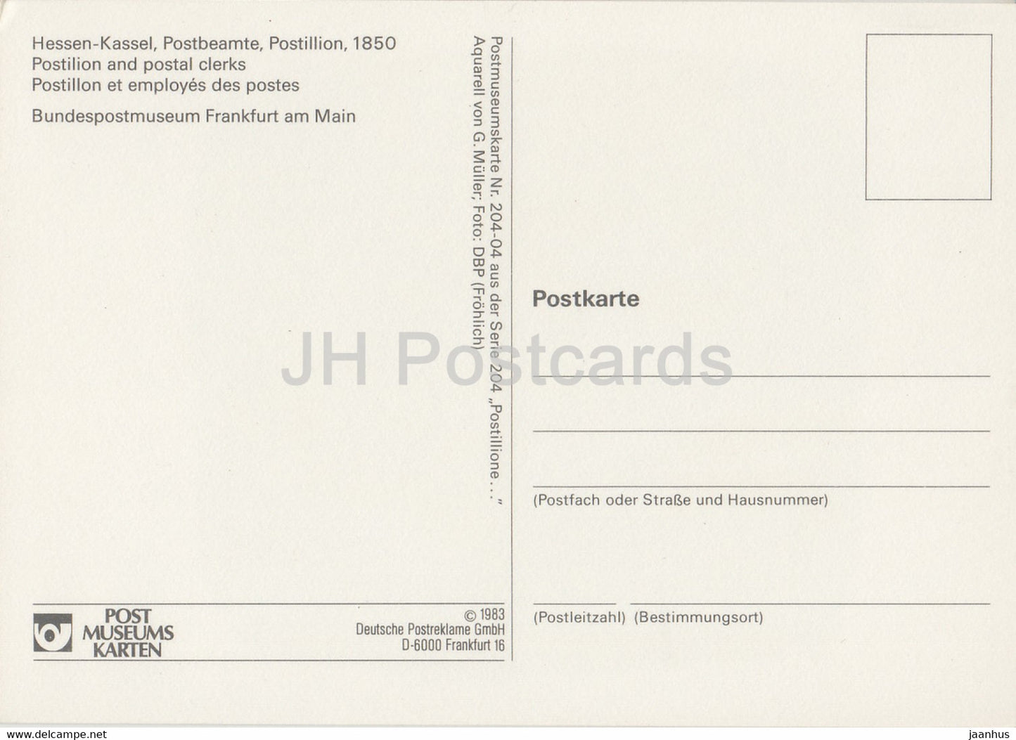 Hessen Kassel - Postbeamte - Postmänner - Postdienst - 1983 - Deutschland - unbenutzt