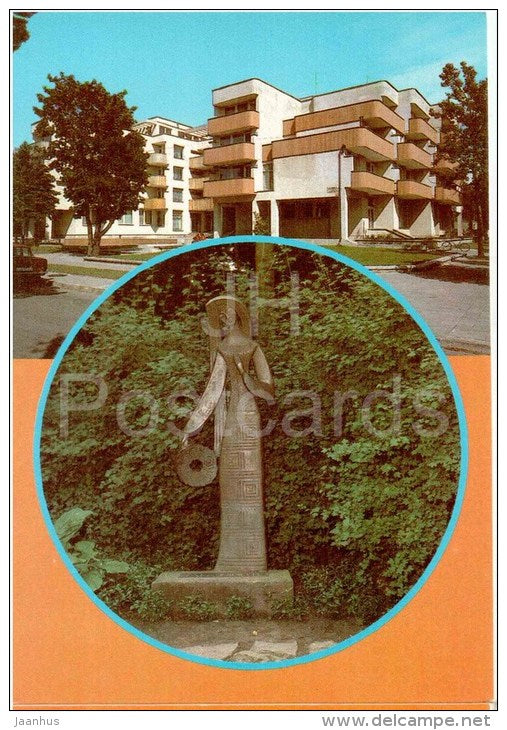 Holiday House Alka - sculpture Birute - Palanga - 1987 - Lithuania USSR - unused - JH Postcards