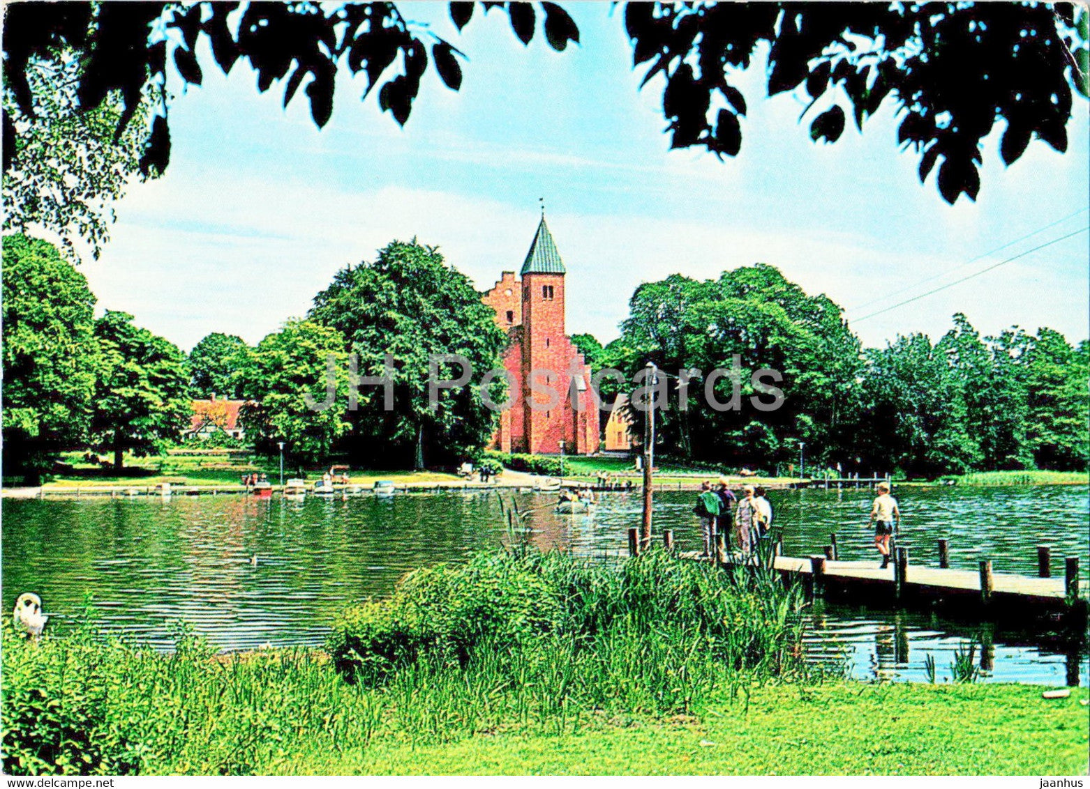 Maribo - The Convent Lake with the Cathedral - 1980 - Denmark - used - JH Postcards