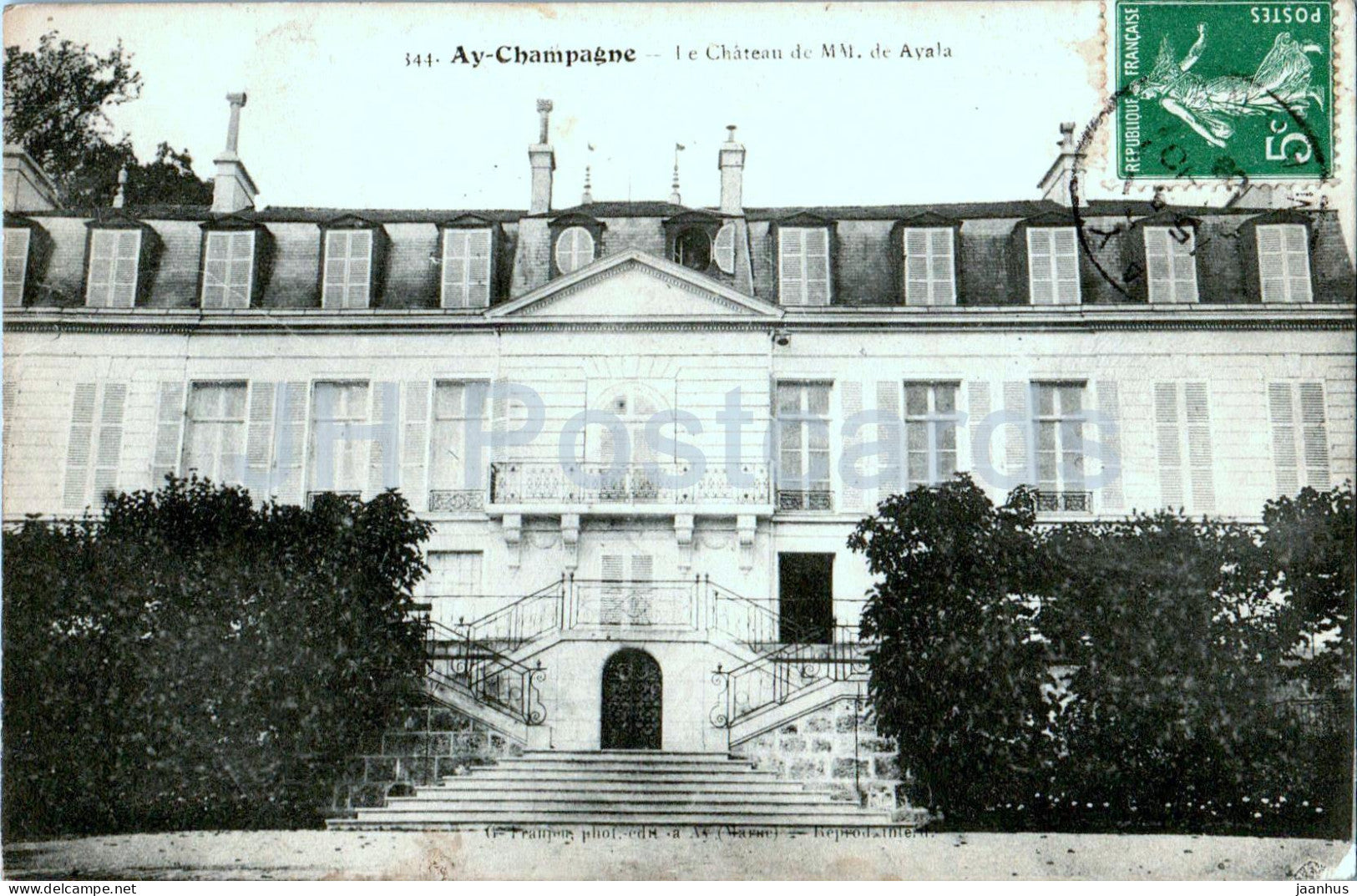 Ay Champagne - Le Chateau de MM de Ayala - castle - 344 - old postcard - 1909 - France - used - JH Postcards