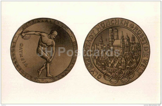 Commemoration Medal of the 20th Olympiad - Munich 1972 - Games in Ancient Olympia - Greece - 1972 - Russia USSR - unused - JH Postcards