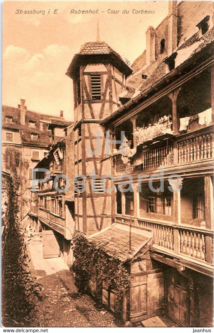 Strassburg - Strasbourg - Rabenhof - Cour du Corbeau - old postcard - 1912 - France - used - JH Postcards