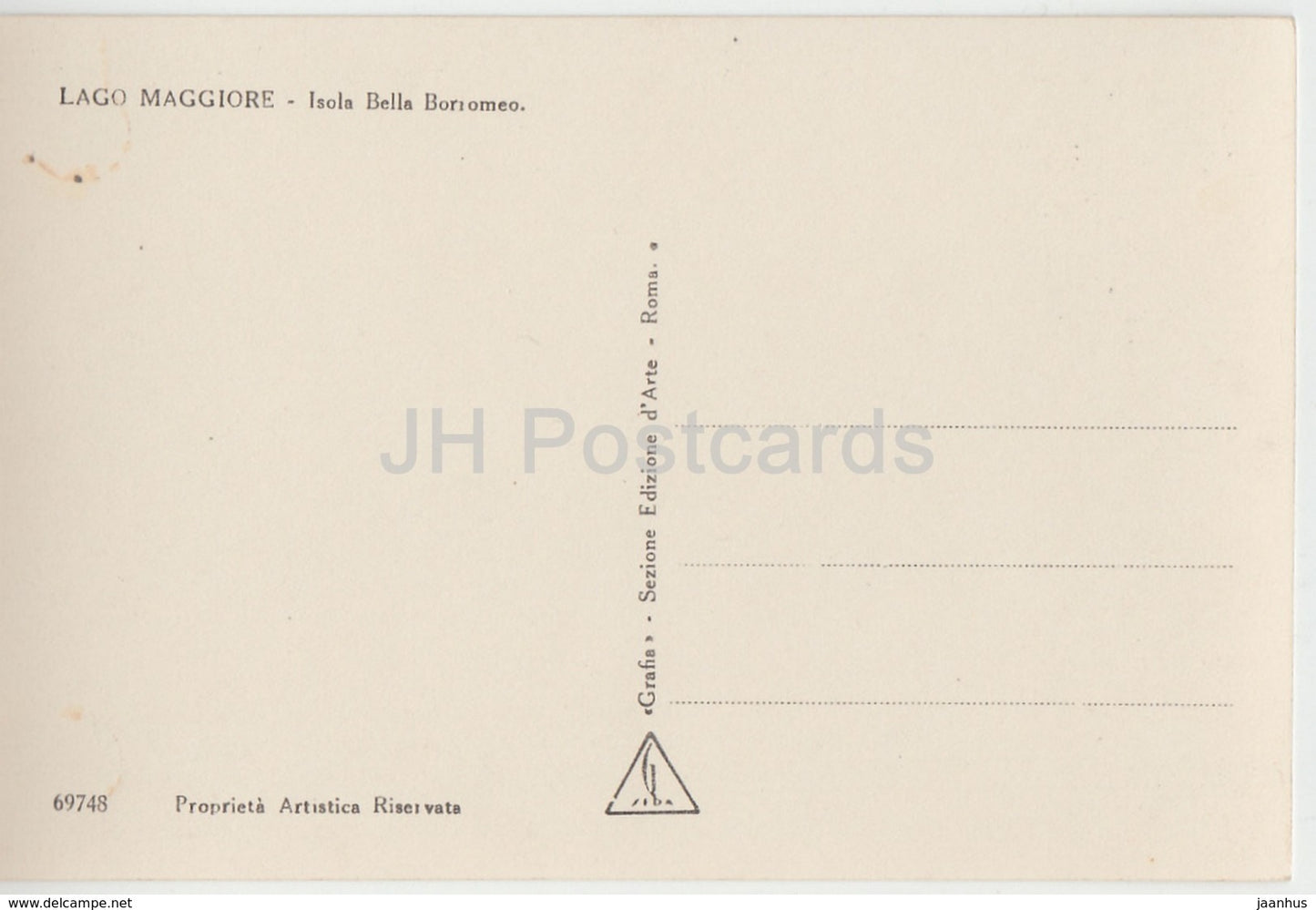 Lago Maggiore - Isola Bella Borromeo - 69748 - old postcard - Italy - unused