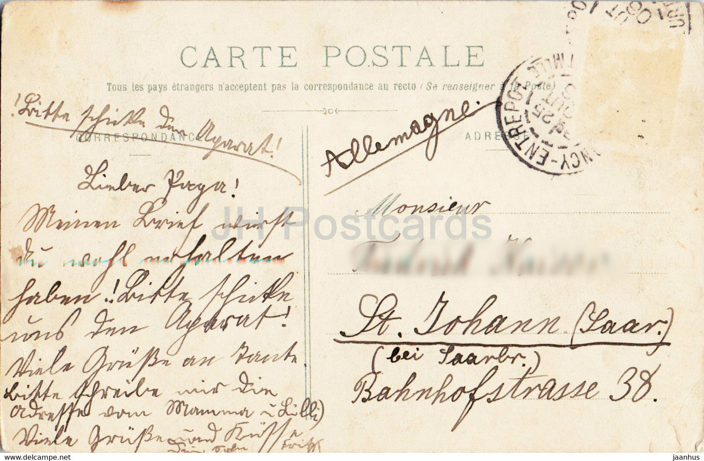 Nancy - Rue de la Constitution et la Cathedrale - cathedral - 2 - old postcard - 1906 - France - used