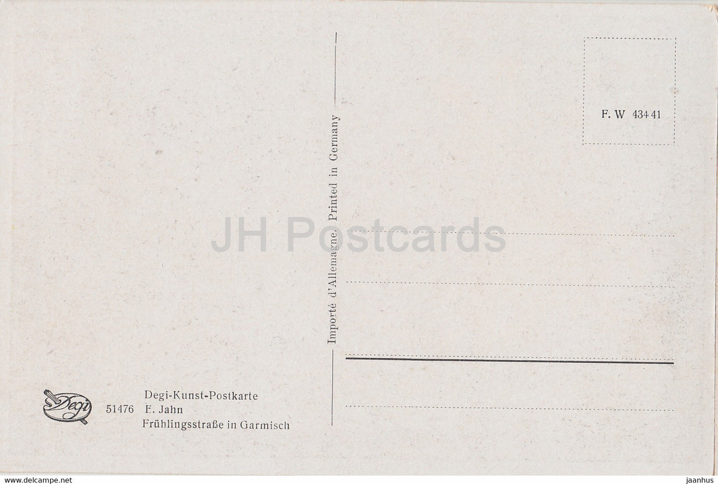 Gemälde von F. Jahn - Frühlingsstraße in Garmisch - Deutsche Kunst - 51476 - alte Postkarte - Deutschland - unbenutzt