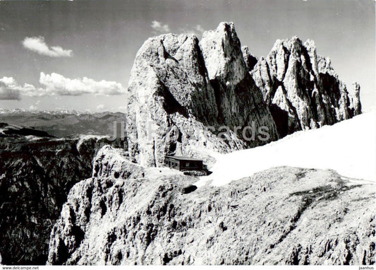 Rifugio Passo Santner 2741 m - Croda di Re Laurino 2819 m - old postcard - Italy - unused - JH Postcards