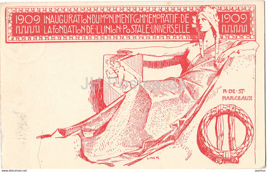 Inauguration du Monument  Commemoratif de La Fondation de L'Union Postale Universelle - 1909 -  Switzerland - used - JH Postcards