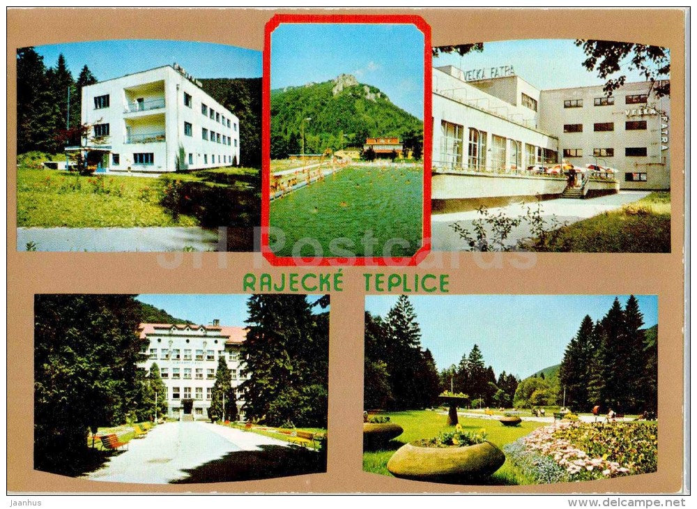 pension house Mala Fatra - children swimming pool - hotel - Rajecke Teplice - Czechoslovakia - Slovakia - unused - JH Postcards