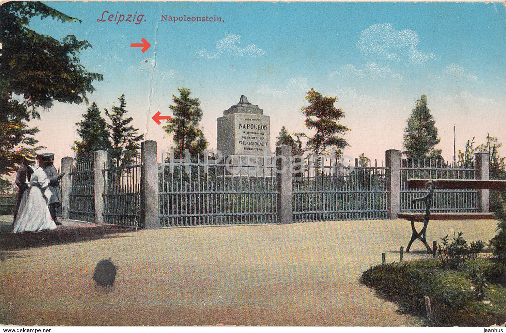Leipzig - Napoleonstein - 5121 - old postcard - Germany - used - JH Postcards