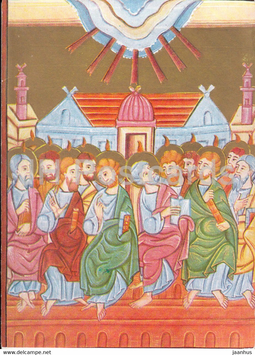 Herabkunft des Hl Geistes - Buchmalerei aus dem Mindener Sakramentar - 11 Jh - art - Germany - unused - JH Postcards