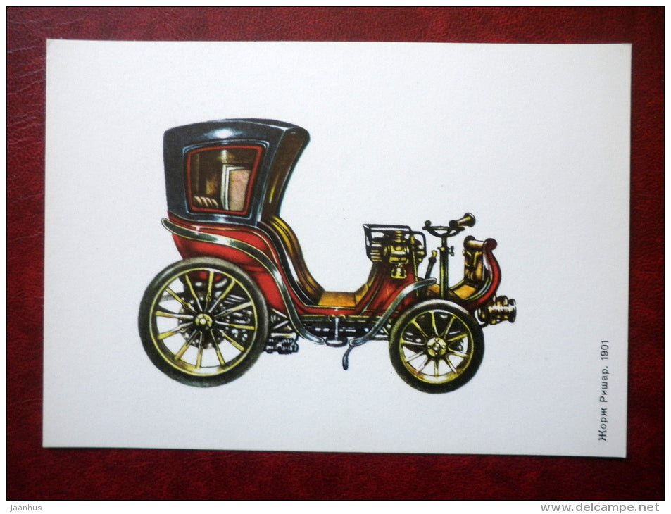 Georges Richard 1901 - old cars - 1977 - Russia USSR - used - JH Postcards
