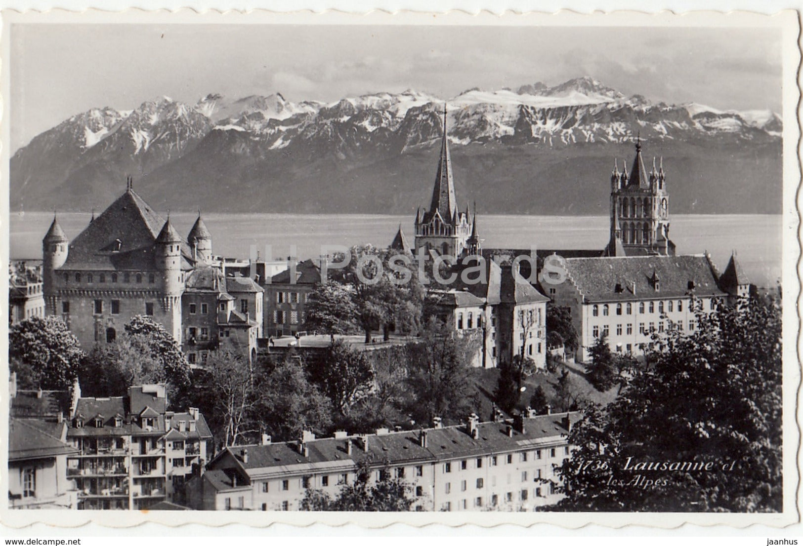 Lausanne et les Alpes - 1736 - Switzerland - 1943 - used - JH Postcards