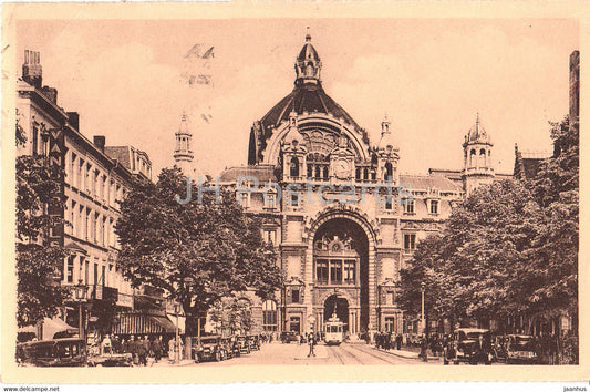 Anvers - Antwerpen - De Middenstatie - La Gare Centrale - tram - old postcard - Belgium - used - JH Postcards