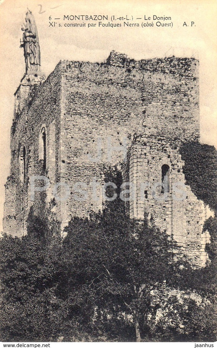 Montbazon - Le Donjon - 6 - old postcard - France - unused - JH Postcards