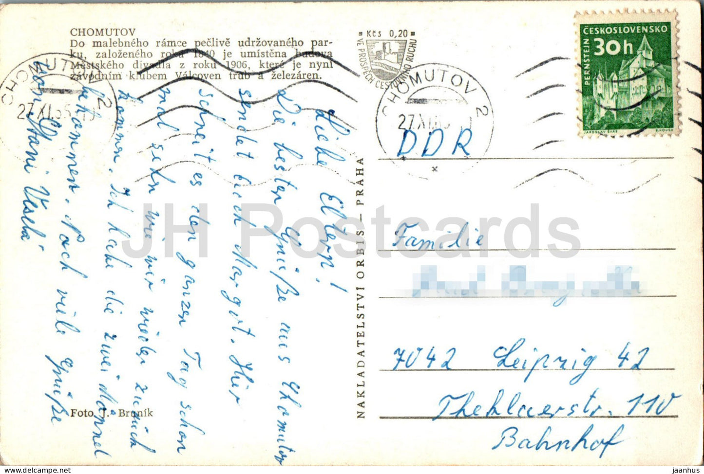 Chomutov - Divadlo - Théâtre - 1965 - République tchèque - Tchécoslovaquie - d'occasion