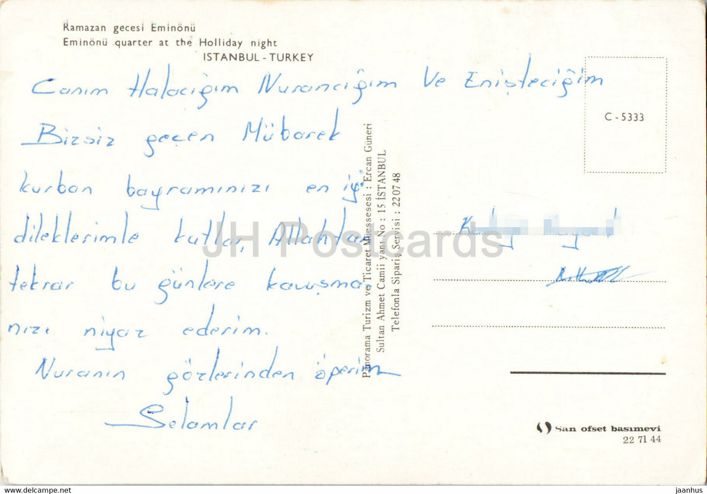 Istanbul - Eminonu quarter at the Holiday Night - Turkey - used