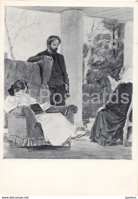 Works by Russian Writer Chekhov - The House with the Mezzanine - illustration - 1959 - Russia USSR - unused - JH Postcards