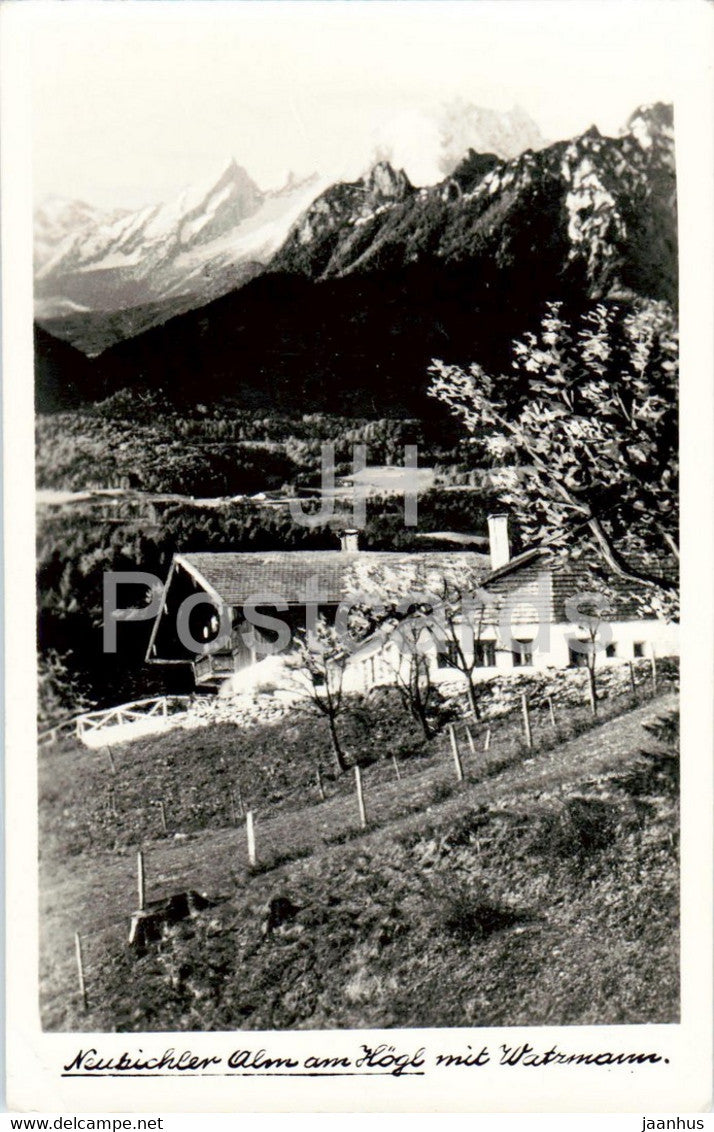 Neubichler Alm am Hogl mit Watzmann - old postcard - Germany - unused - JH Postcards
