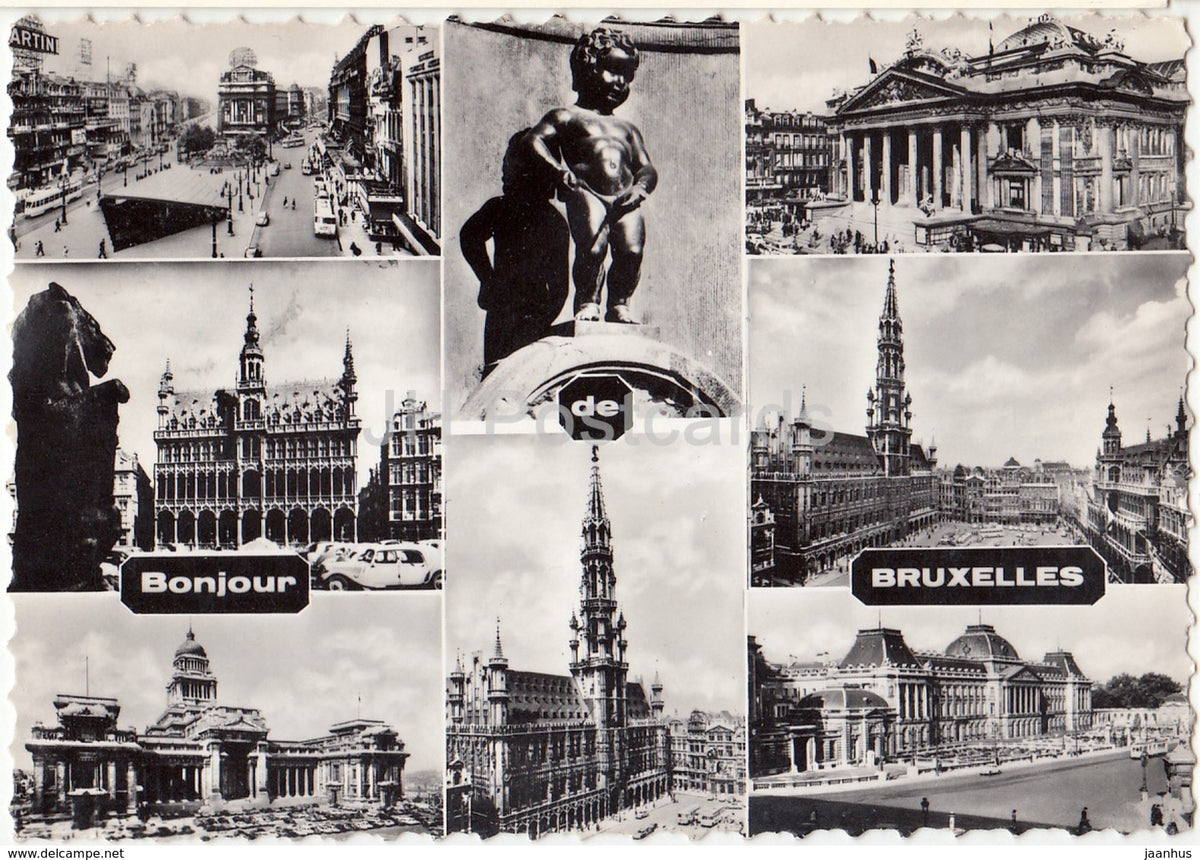 Brussels - Bonjour Bruxelles - multiview - Belgium - used - JH Postcards