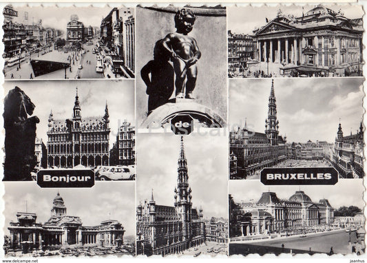 Brussels - Bonjour Bruxelles - multiview - Belgium - used - JH Postcards