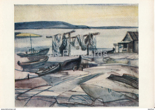 painting by G. Khrapak - Karelian View - In Karelia - Russian art - 1971 - Russia USSR - unused - JH Postcards