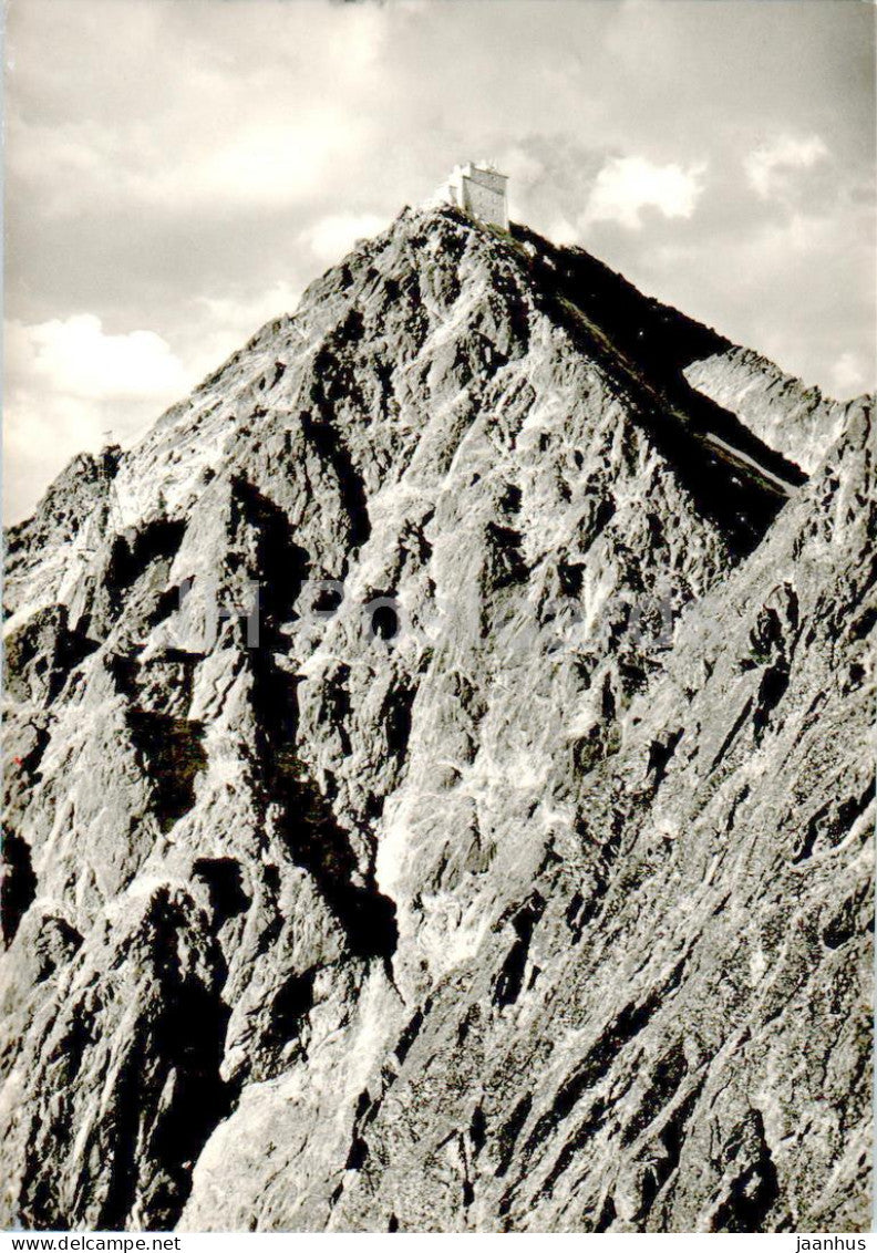 Vysoke Tatry - stanica lanovky na vrchole Lomnickeho stitu 2632 m - cable car station Slovakia - Czechoslovakia - unused - JH Postcards