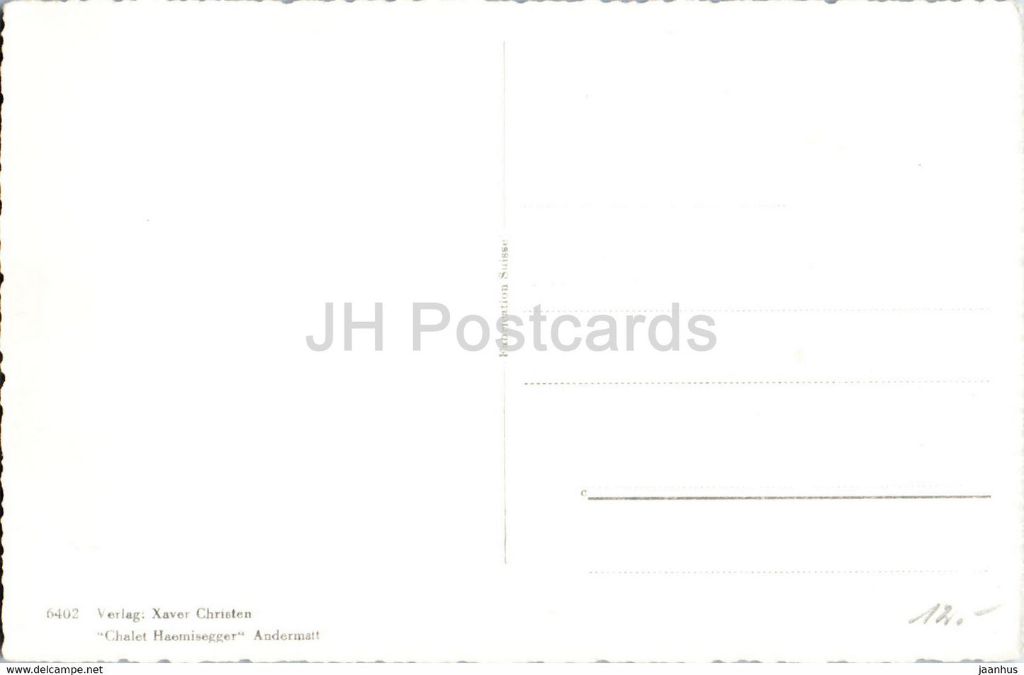 Remontée mécanique Natschen Gutsch - Buffet - 6402 - carte postale ancienne - Suisse - inutilisée