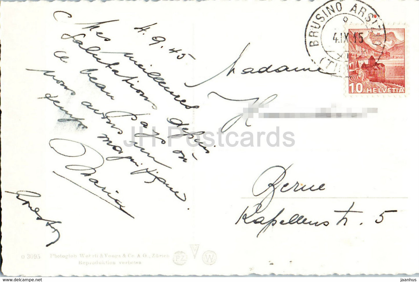 Morcote – 3095 – 1945 – alte Postkarte – Schweiz – gebraucht