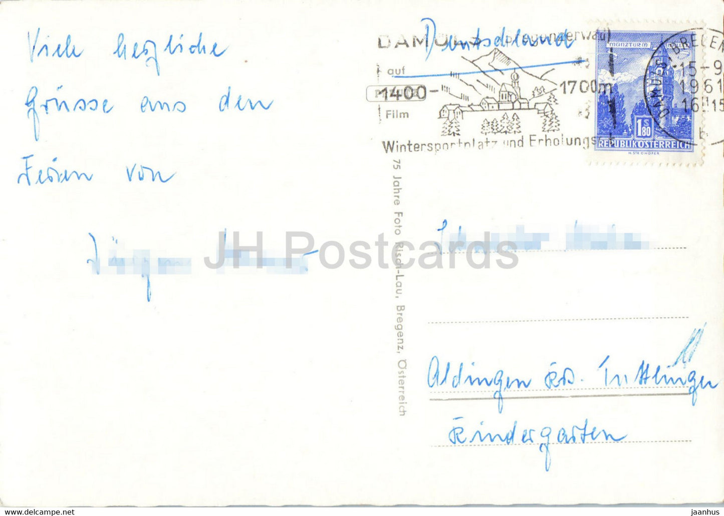 Damuls i Bregenzerwald - Vorarlberg - old postcard - 1961 - Austria - used