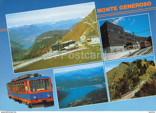 Monte Generoso - Capolago - Ferrovia - Ristorante Monte Generoso - train - railway multiview - 1990 - Switzerland - used - JH Postcards