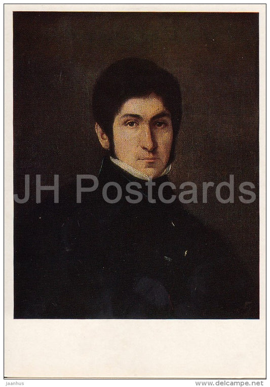 painting by F. Bruni - Self-Portrait , 1848 - man - Russian art - Russia USSR - 1987 - unused - JH Postcards