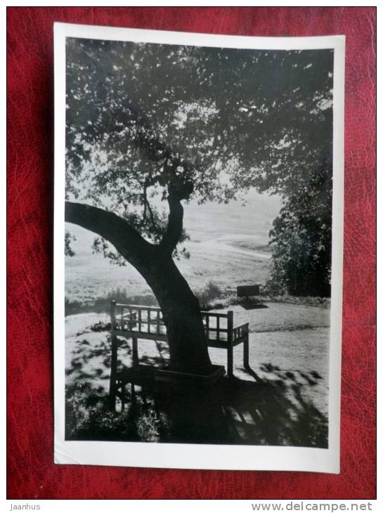 Pushkin National Park - Trigorskoye - Onegin bench - 1958 - Russia - USSR - unused - JH Postcards