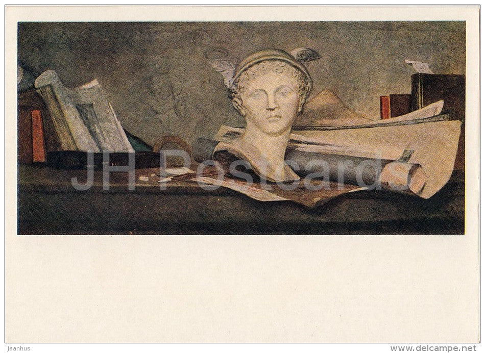 painting by Jean-Baptiste-Simeon Chardin - Still Life . Attributes of Art - French art - 1955 - Russia USSR - unused - JH Postcards