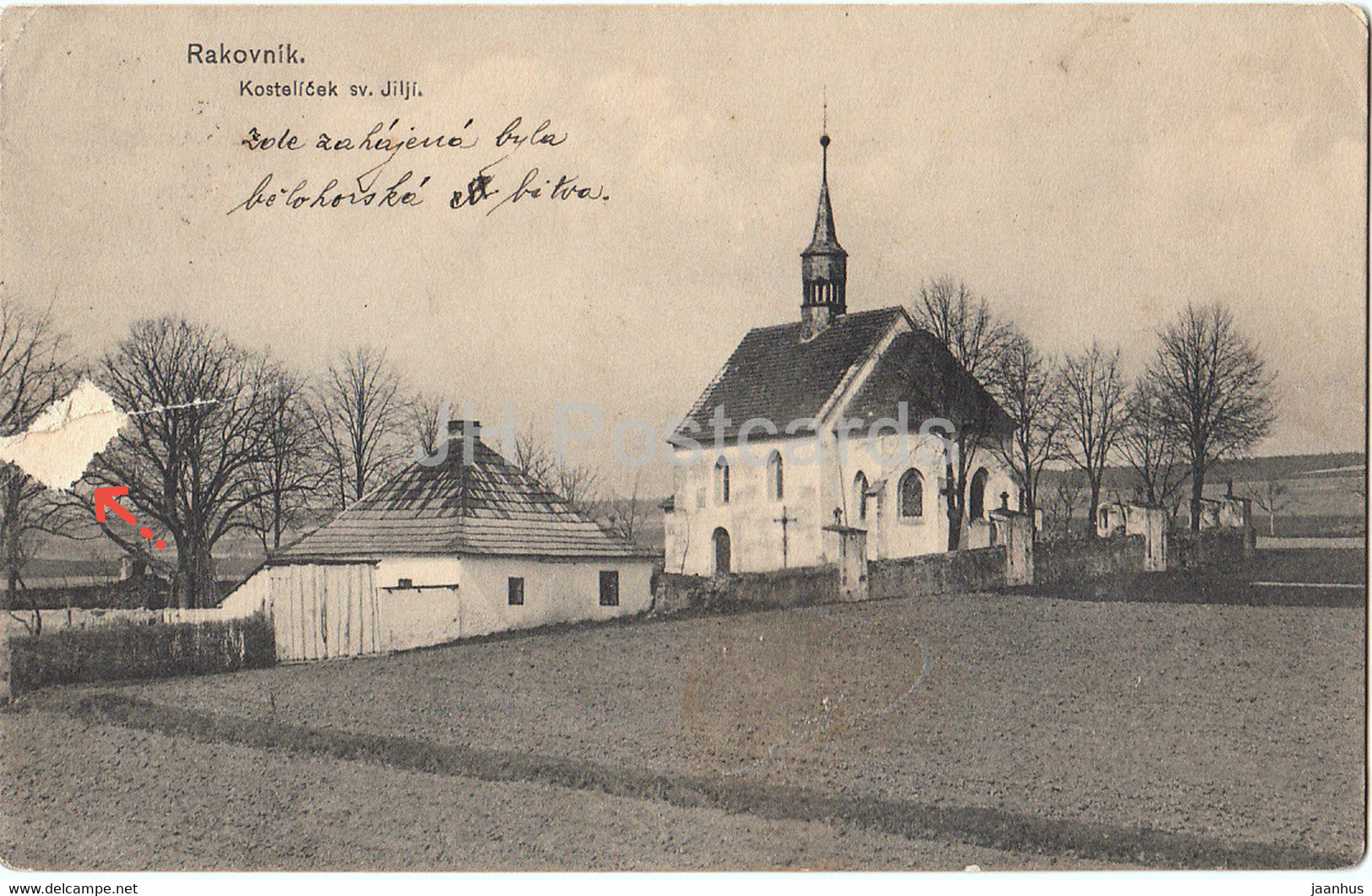 Rakovnik - Kostelicek sv Jilji - church - old postcard - 1921 - Czech Republic - Czechoslovakia - used - JH Postcards