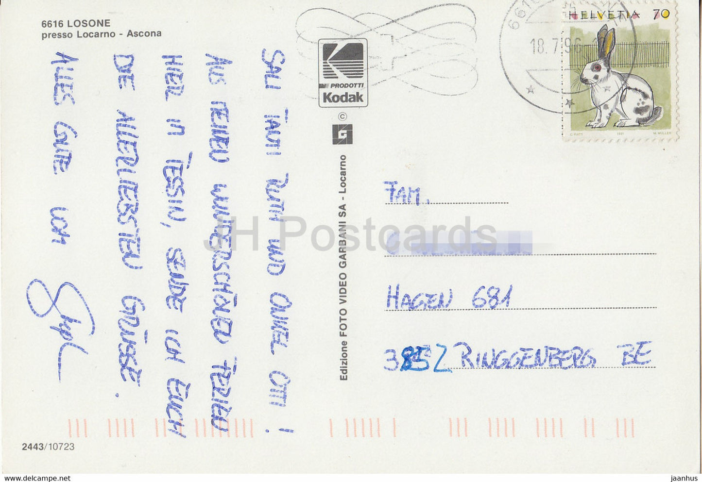 Losone - Presso Locarno - Ascona - 6616 - 1996 - Suisse - d'occasion