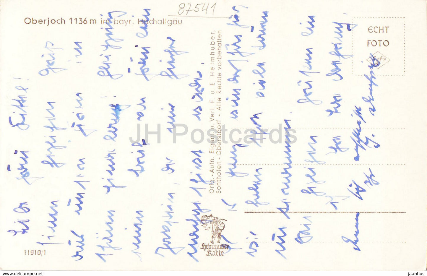 Oberjoch 1136 m im Bayr Hochallgau - old postcard - Germany - used