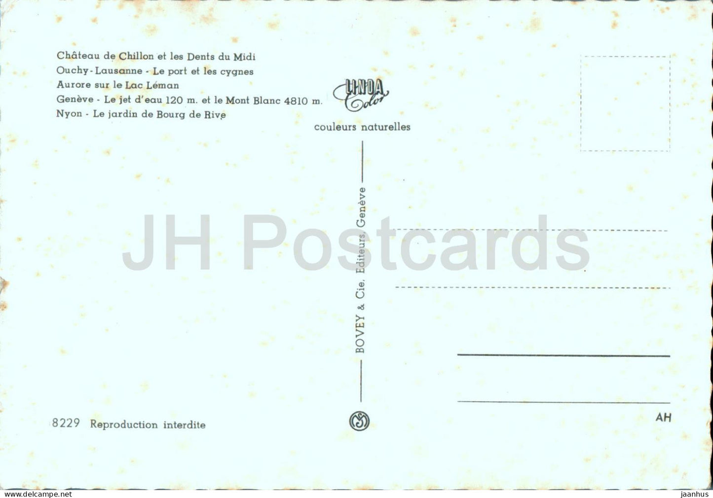 Lac Leman - Chateau de Chillon - Ouchy Lausanne - Nyon - multiview - 8229 -  Switzerland - unused