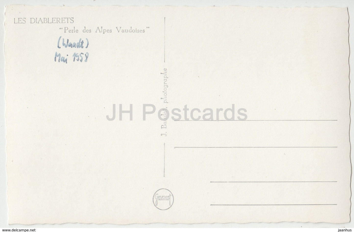 Les Diablerets - Cascade du Dard et Vire aux dames - Perle de Alpes Vaudoises - Schweiz - 1958 - gebraucht