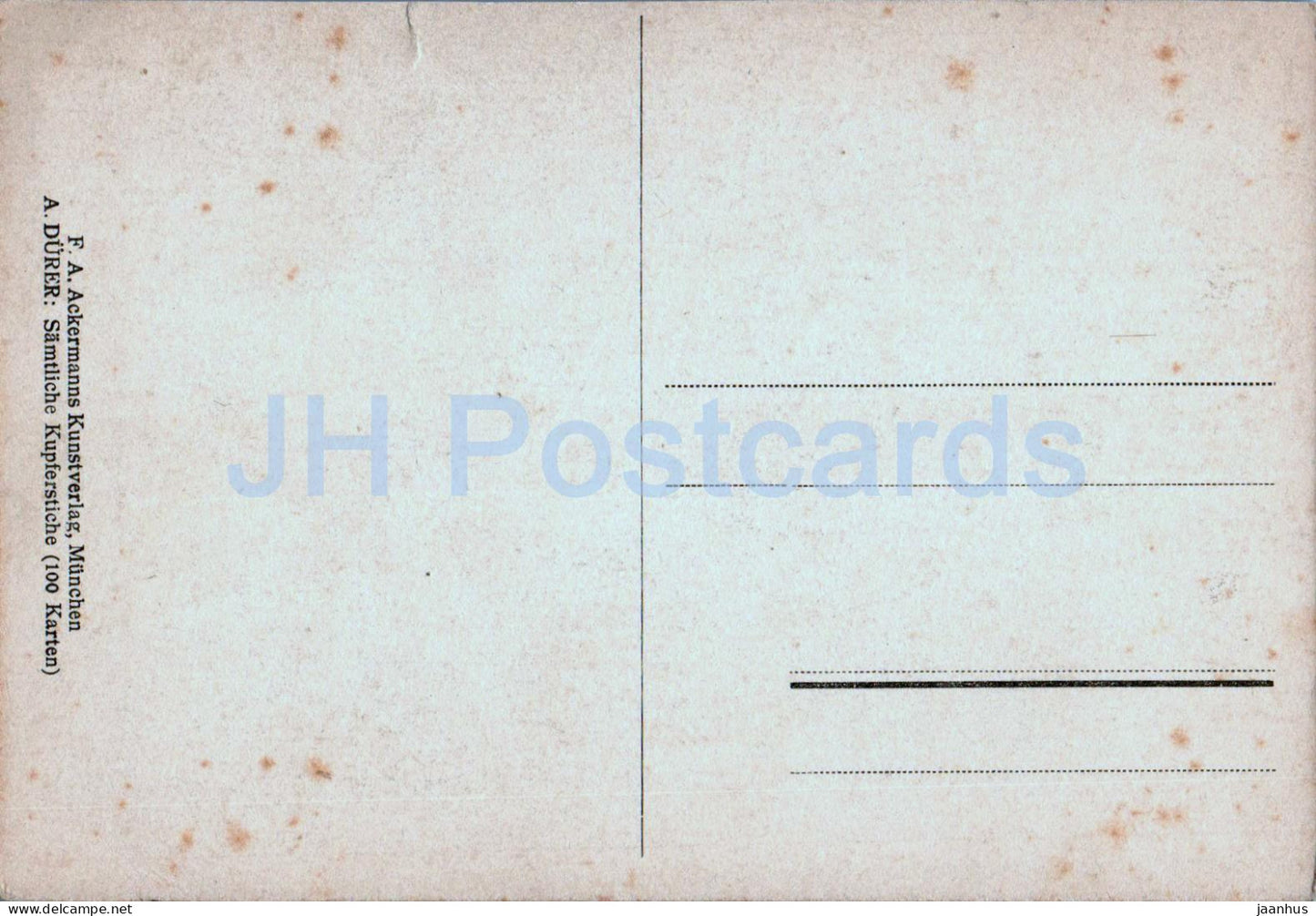 Kupferstich von Albrecht Dürer - Das kleine Glück - Frau - Akt - 2585 - Deutsche Kunst - alte Postkarte - Deutschland - unbenutzt 