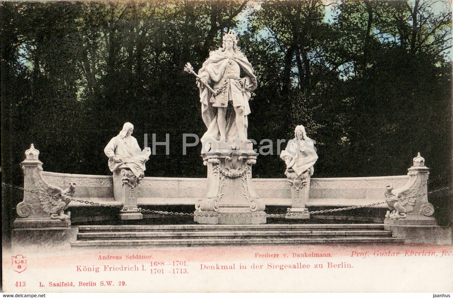 Berlin - Konig Friedrich I Denkmal in der Siegesallee zu Berlin - monument - 413 - old postcard - Germany - unused - JH Postcards