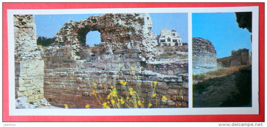 part of the defensive wall in Chersonesos . tower of Zeno - Ancient cities of Crimea - 1984 - Ukraine USSR - unused - JH Postcards