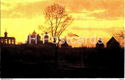 Novgorod - The Novgorod Kremlin at Night - 1974 - Russia USSR - unused - JH Postcards