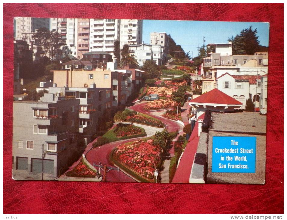 San Francisco - California - Lombard Street - USA - used (numbers written) - JH Postcards