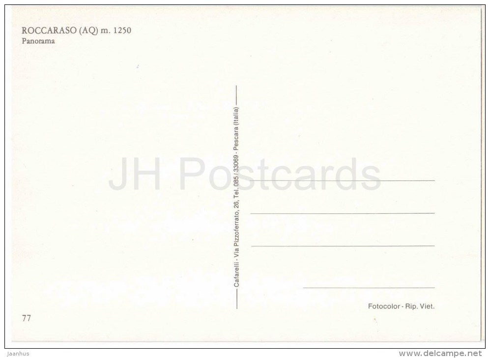 panorama - ROCCARASO m. 1250 - L´Aquila - Abruzzo - 77 - Italia - Italy - unused - JH Postcards