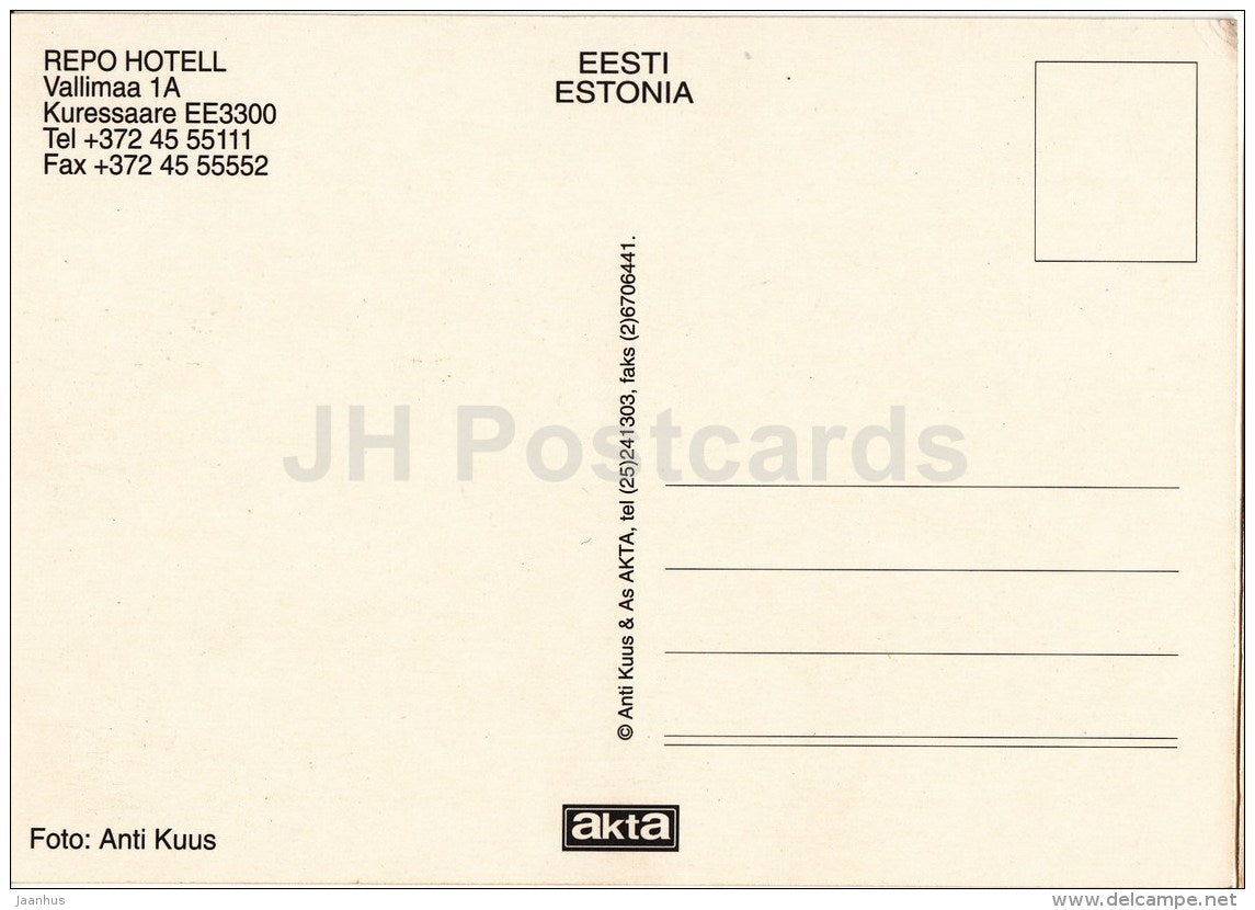 Repo hotel - Kuressaare - Saaremaa - 1990s - Estonia - unused - JH Postcards
