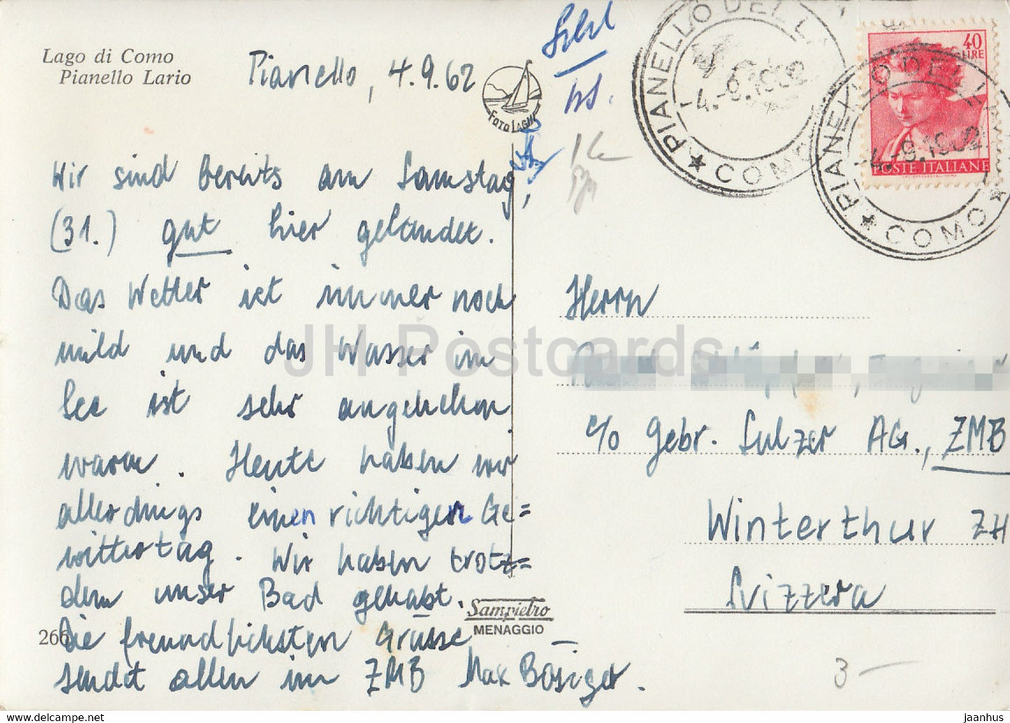 Lago di Como - Pianello Lario - 1962 - Italy - used