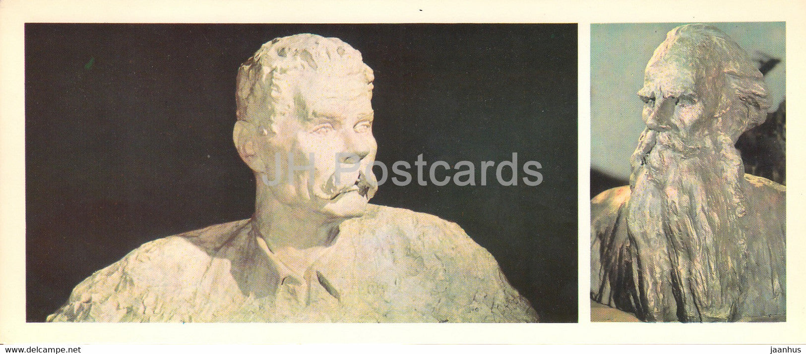 Russian sculptor S. Konenkov Museum - Russian writer - Maxim Gorky - Leo Tolstoy - 1978 - Russia USSR - unused - JH Postcards