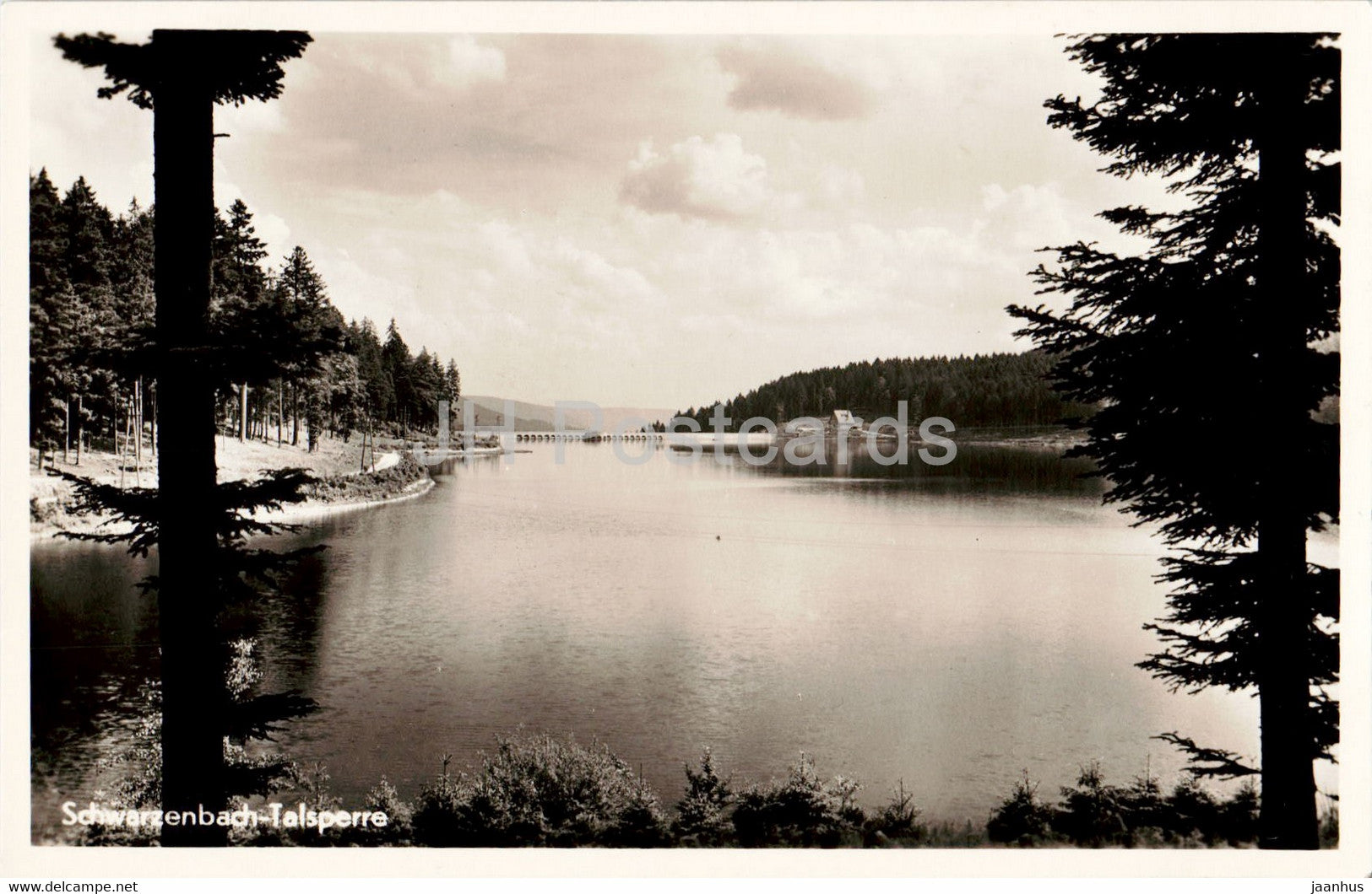 Schwarzenbach Talsperre - old postcard - Germany - unused - JH Postcards