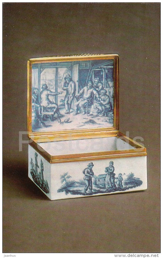 Snuff-Box with miniature painted in cobalt blue , 1750s - Russian Snuff-Boxes in Hermitage - 1985 - Russia USSR - unused - JH Postcards