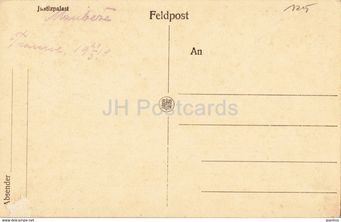 Laon - Justizpalast - Feldpostkarte - courrier militaire - carte postale ancienne - France - inutilisé